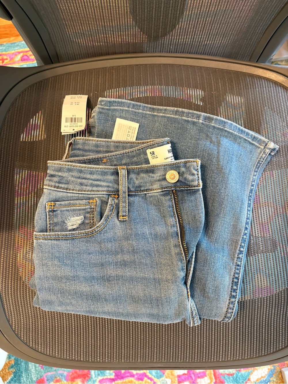 Hollister Women's Curvy High-rise Vintage Flare Jeans - Light Blue Denim